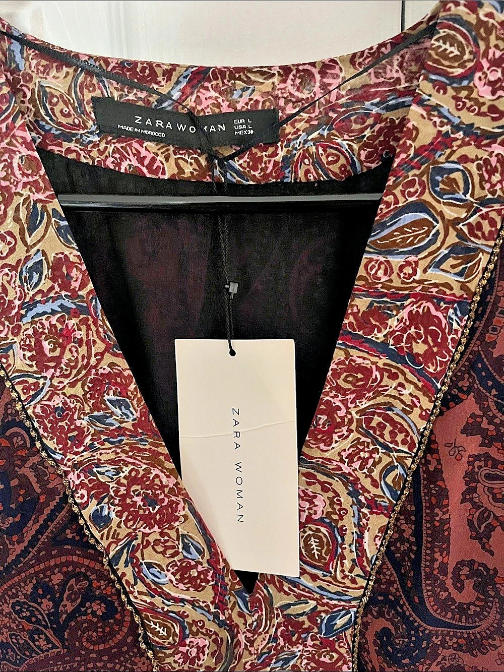 Zara Paisley Mini Dress Large NWT - Picture 5 of 6